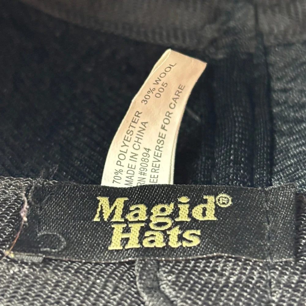 Magid Hats Cloche Bucket Hat Womens OS Black Wool Blend Studded Trim‎ Flapper